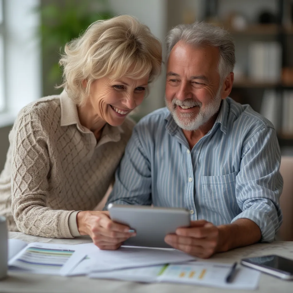 Couple planifiant une retraite anticipée